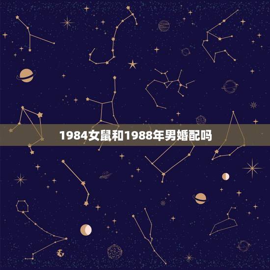 1984女鼠和1988年男婚配吗，我是88年属龙女和84年属鼠的男合适