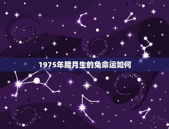 1975年腊月生的兔命运如何,1975年属兔的人是什么命 1975年腊月生的兔命运如何,1975年属兔的人是什么命