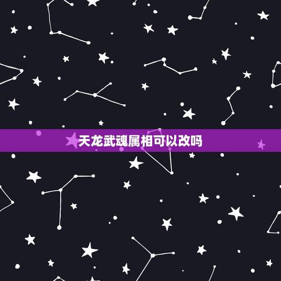 天龙武魂属相可以改吗,天龙八部武魂属相怎么改 天龙武魂属相可以改吗,天龙八部武魂属相怎么改
