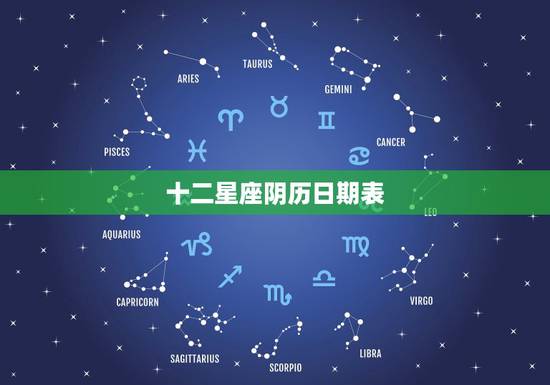 十二星座阴历日期表，十二星座农历日期对照表？