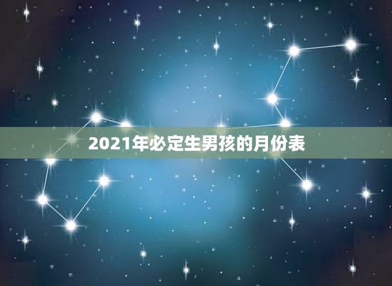 2021年必定生男孩的月份表，2021年几月生男孩