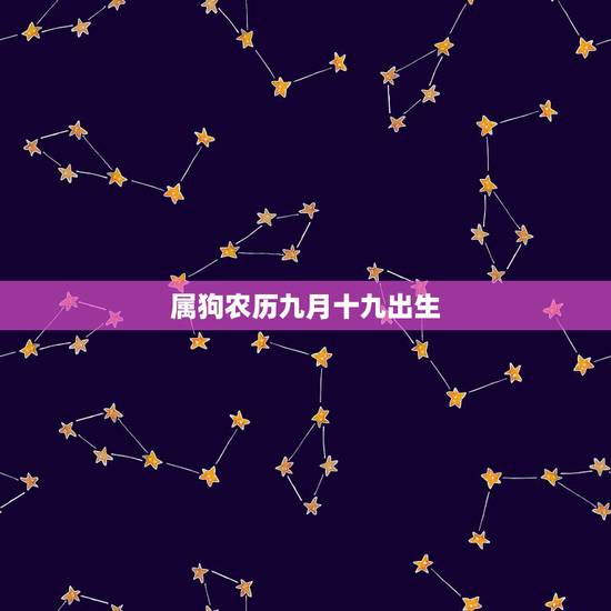 属狗农历九月十九出生,狗人生于十九日 属狗农历九月十九出生,狗人生于十九日