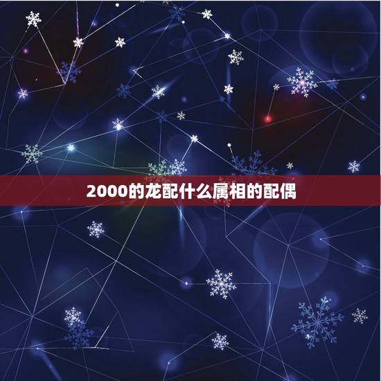 2000的龙配什么属相的配偶，2000年属龙和谁配婚