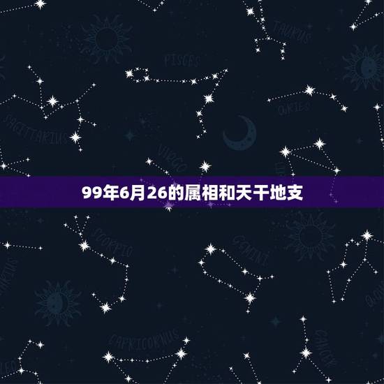 99年6月26的属相和天干地支，属相是天干地支吗？