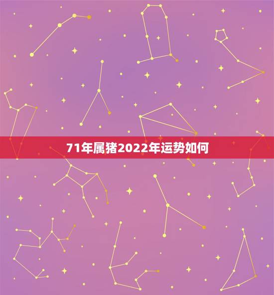 71年属猪2022年运势如何，71属猪的人十年大运
