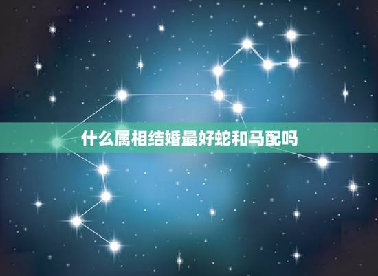 什么属相结婚最好蛇和马配吗，属相马和蛇婚配可以吗
