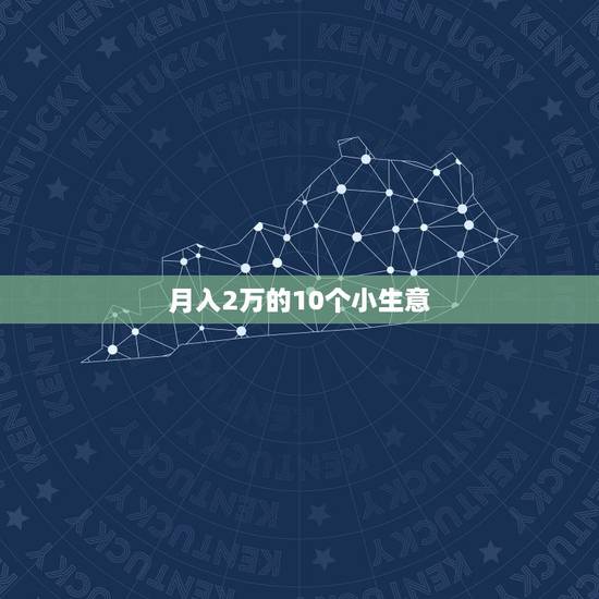 月入2万的10个小生意 做什么生意能月入万元