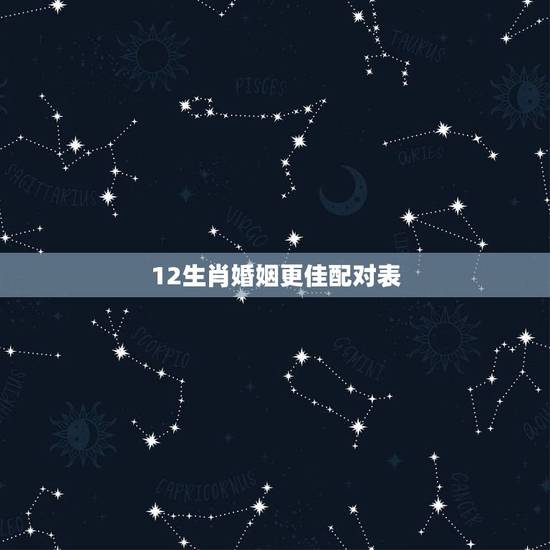 12生肖婚姻更佳配对表，最准的12生肖配对表