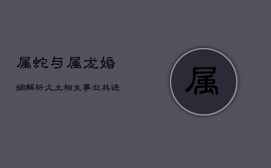 属蛇与属龙婚姻解析:火土相生,事业共进,情感深沉中的默契 属蛇与属龙婚姻解析:火土相生,事业共进,情感深沉中的默契