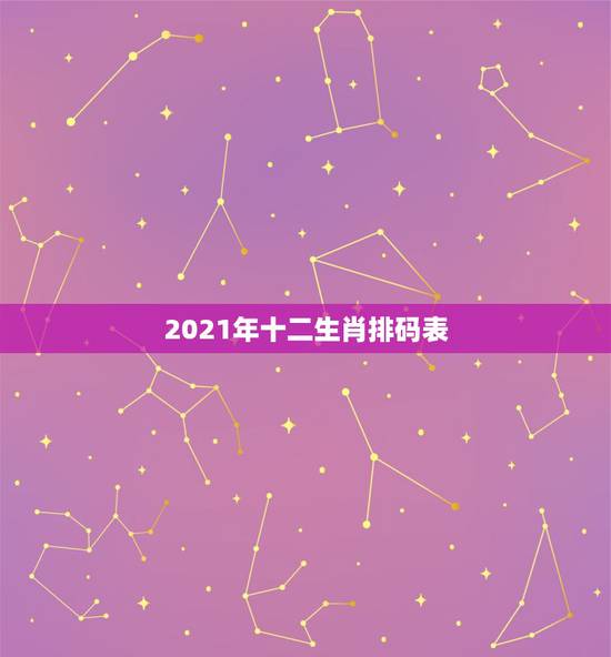 2021年十二生肖排码表，生肖年龄对照表2021