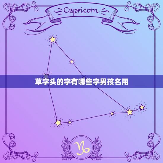 草字头的字有哪些字男孩名用，包含水和草的男孩名字