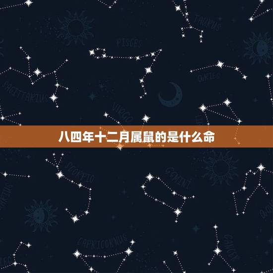 八四年十二月属鼠的是什么命，阴历1984年12月24是什么命
