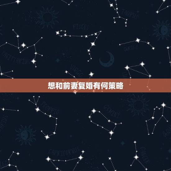 想和前妻复婚有何策略,我想和前妻复婚有什么好的办法? 想和前妻复婚有何策略,我想和前妻复婚有什么好的办法?