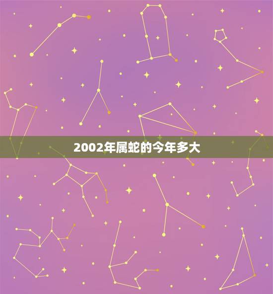 2002年属蛇的今年多大，2002年属蛇的是什么星座
