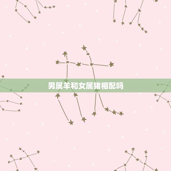 男属羊和女属猪相配吗，91属羊男的配95属猪女