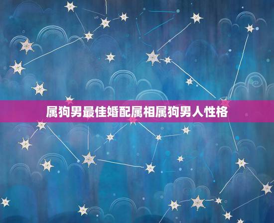 属狗男最佳婚配属相属狗男人性格，属狗的最佳配偶属相