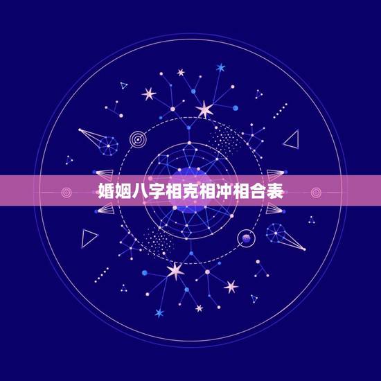 婚姻八字相克相冲相合表，生辰八字婚姻配对，看两人是否相克？婚姻如何？