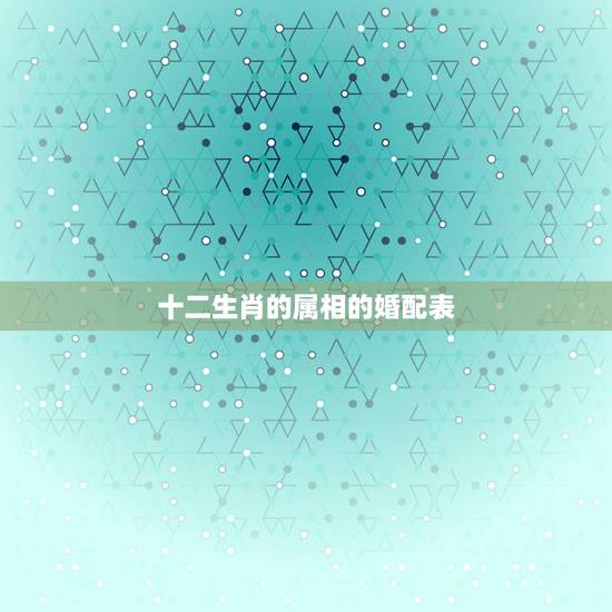 十二生肖的属相的婚配表，最佳属相配偶