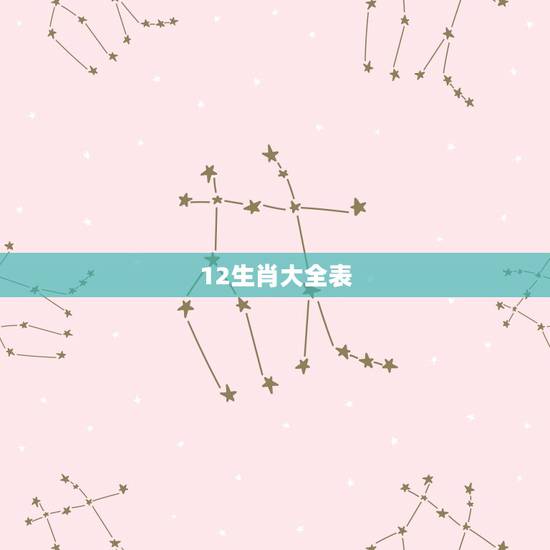 12生肖大全表，12生肖顺序图