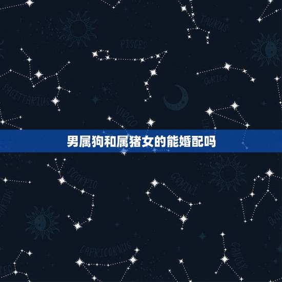 男属狗和属猪女的能婚配吗,属猪的女人和属狗的男人婚配怎样? 男属狗和属猪女的能婚配吗,属猪的女人和属狗的男人婚配怎样?
