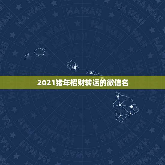 2021猪年招财转运的微信名，男人吉利招财霸气网名