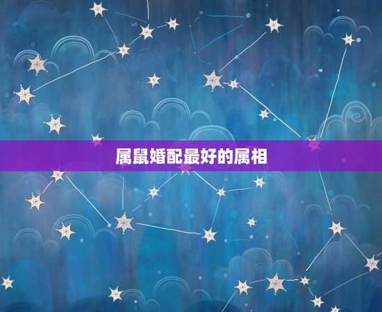 属鼠婚配最好的属相，属鼠的婚配什么属相