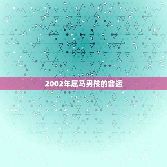 2002年属马男孩的命运,2002年属马学业怎么样 2002年属马男孩的命运,2002年属马学业怎么样