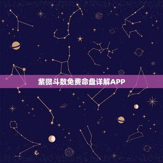 紫微斗数免费命盘详解APP，求大师解紫微斗数流年命盘