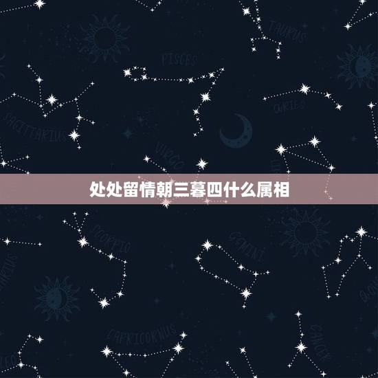 处处留情朝三暮四什么属相，朝三暮四是指什么生肖