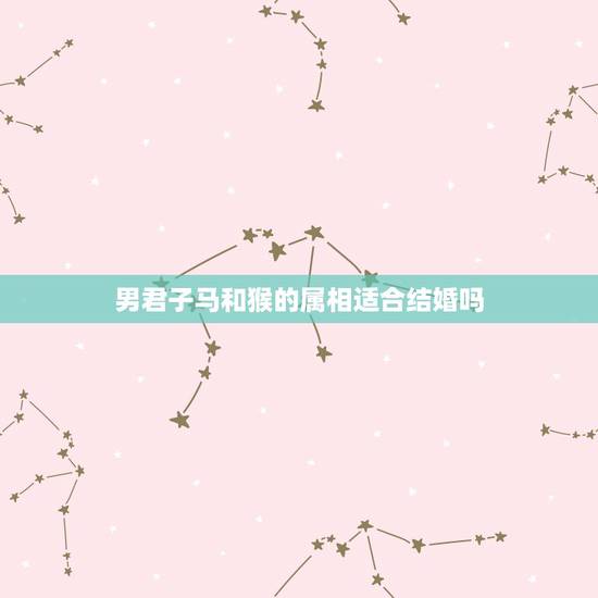 男君子马和猴的属相适合结婚吗，属马的和属猴的适合结婚吗