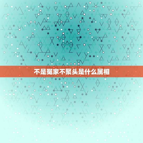 不是冤家不聚头是什么属相，一条大道跑到黑，不是冤家不聚头是什么动物