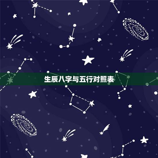生辰八字与五行对照表，如何通过生辰八字算五行
