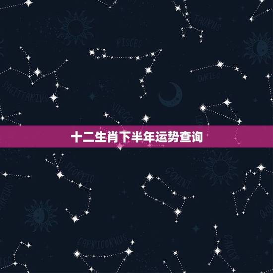 十二生肖下半年运势查询，十二生肖运势