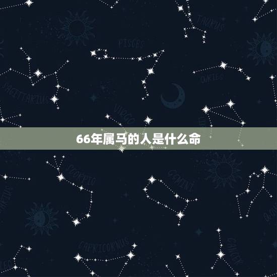 66年属马的人是什么命，1966年属马是什么命