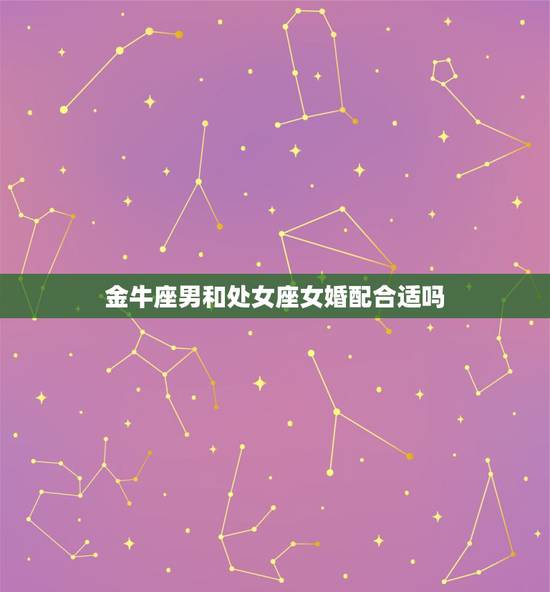 金牛座男和处女座女婚配合适吗，处女座女生和金牛座男生做夫妻好不好