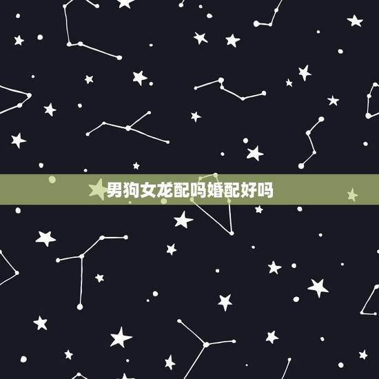 男狗女龙配吗婚配好吗，男的属狗和女的属龙相配吗？