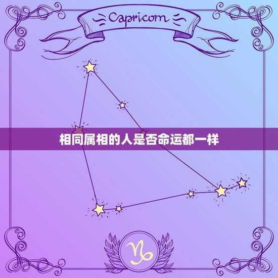 相同属相的人是否命运都一样，人的属相与命运有很大关系吗
