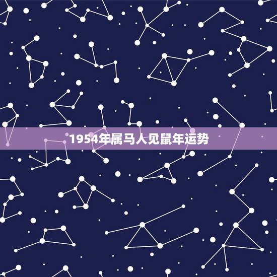 1954年属马人见鼠年运势 1954年属马人见鼠年运势