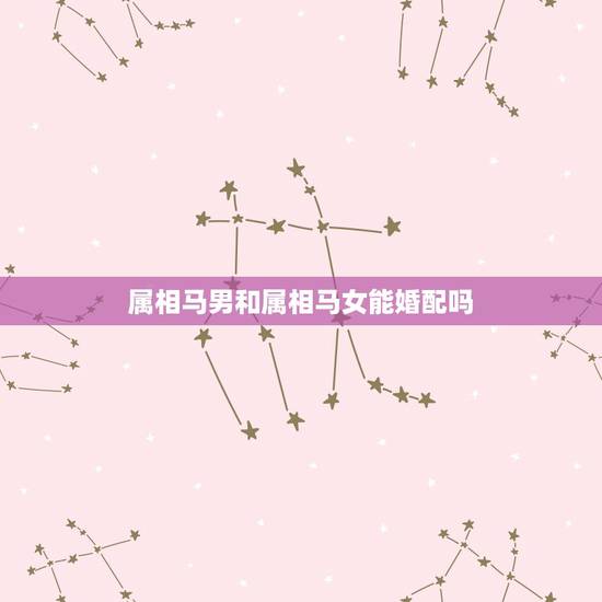 属相马男和属相马女能婚配吗，属马男和属马女在一起合适吗？相克吗？