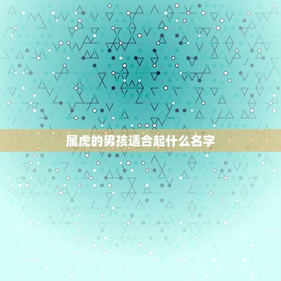 属虎的男孩适合起什么名字，2022年男孩虎宝宝名字