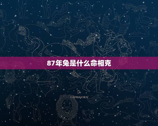 87年兔是什么命相克，87属兔二次婚姻在几岁