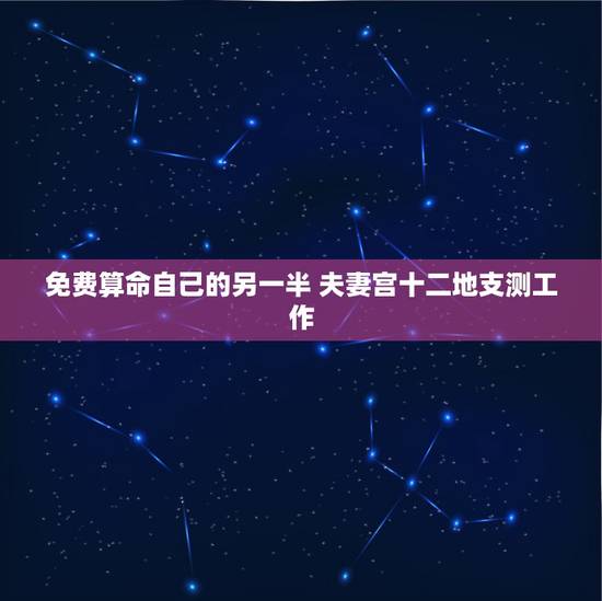 免费算命自己的另一半 夫妻宫十二地支测工作