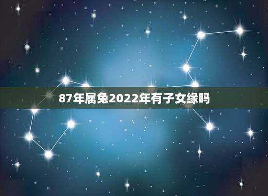 87年属兔2022年有子女缘吗，87年兔2022年适合生子吗