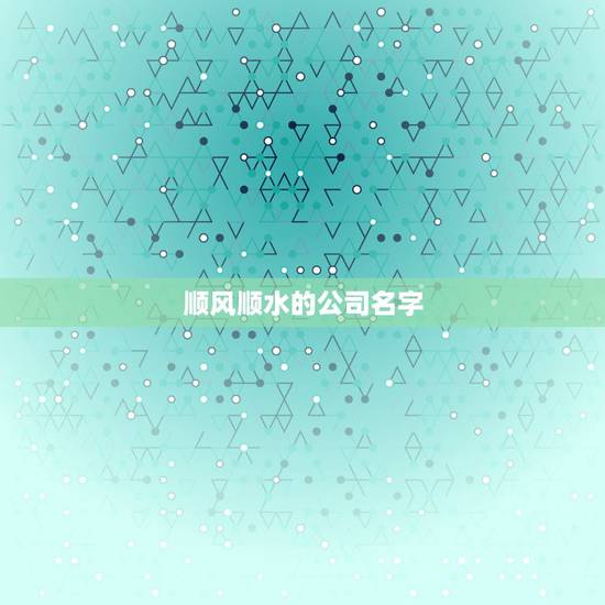 顺风顺水的公司名字，谁帮我想个顺风顺水的名字