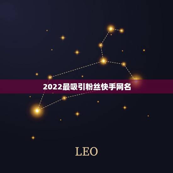 2022最吸引粉丝快手网名，快手吸引粉丝昵称你好