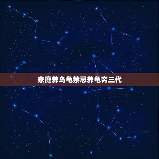 家庭养乌龟禁忌养龟穷三代 家庭养乌龟的忌讳