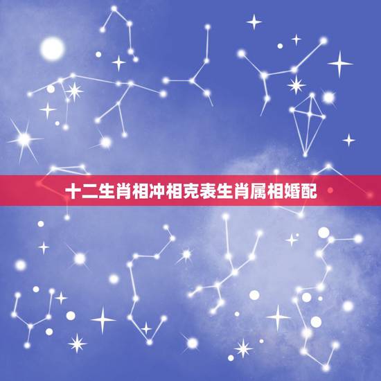十二生肖相冲相克表生肖属相婚配，人十二生肖相配相冲排表