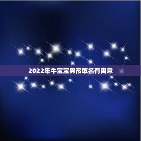 2022年牛宝宝男孩取名有寓意，男孩名字大全