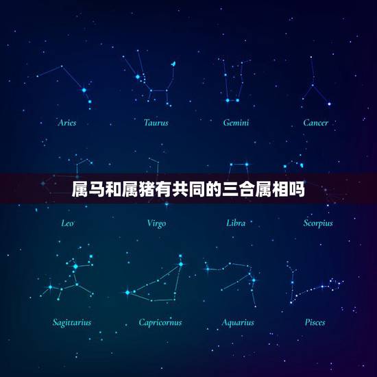 属马和属猪有共同的三合属相吗，生肖属马和属猪配吗(男马女猪)
