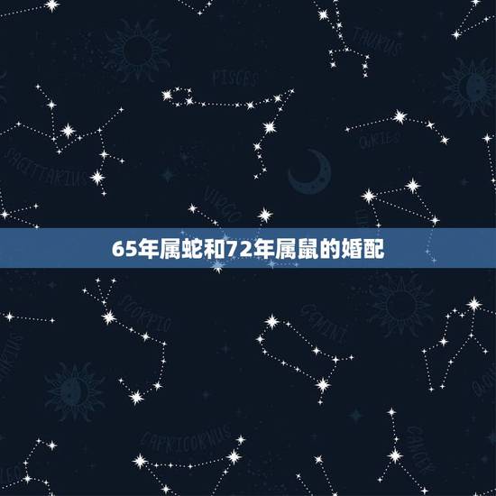 65年属蛇和72年属鼠的婚配，65年属蛇摩羯座和72年属鼠的相配吗